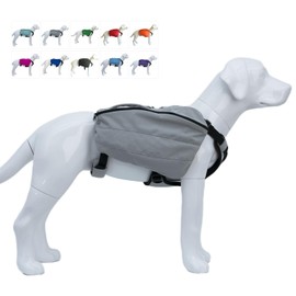 Lovelonglong Dog Backpack for Hiking, Multifunctional Dog Day Pack Zippered Travel Dog Saddle Bag Outdoor Hiking Backpack with 2 Capacious Side Pockets for Small Medium Large Dogs Gray S