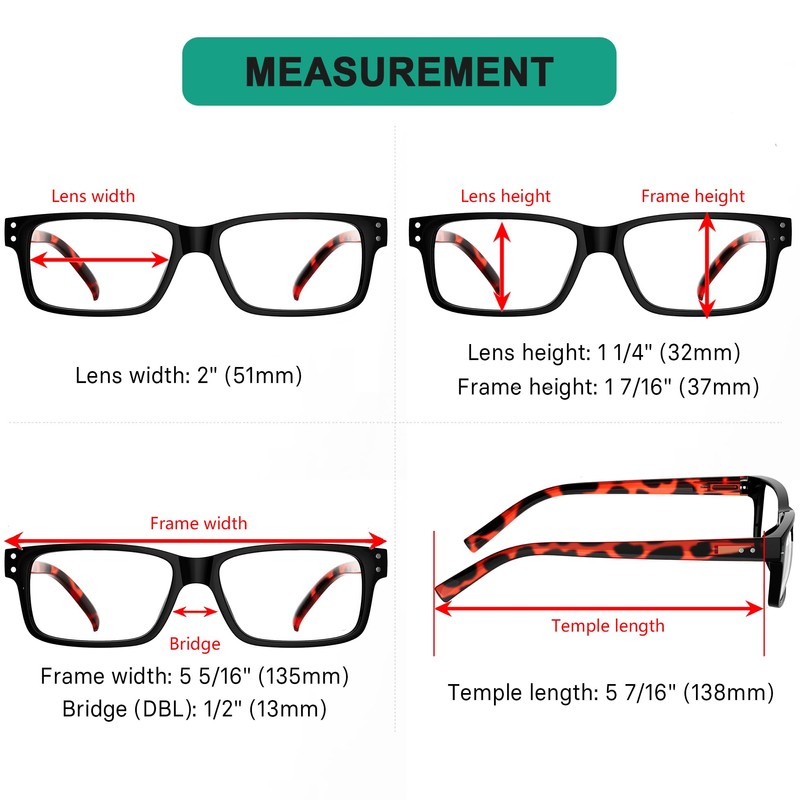 Eyekepper Vintage Reading Glasses for Men - 5 Pack Spring