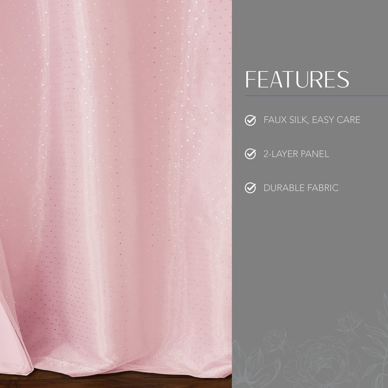 Elrene Home Fashions Aurora Pink Faux Silk Window Curtain with