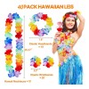 Aa 40 Piezas Collaresy Pulseras Hawaiano Flores Vmimv For