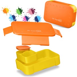 My Vesperbox – Mini Lite Bento Box – Children's Lunch Box –Extremely Robust Lunch Box – Ideal for Nursery and School (Orange – Yellow)
