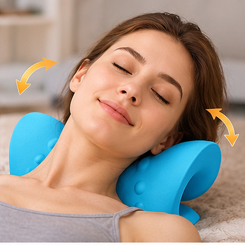 Neck Stretcher & Cervical Neck Pillow for Daily Relaxation –