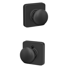 Schlage F10 PLY 622 LFL Plymouth Door Knob with Laflin Trim, Hall & Closet Passage Lock, Matte Black