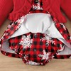 Newborn Christmas Outfit Baby Girl Red Knit Long Sleeve Romper