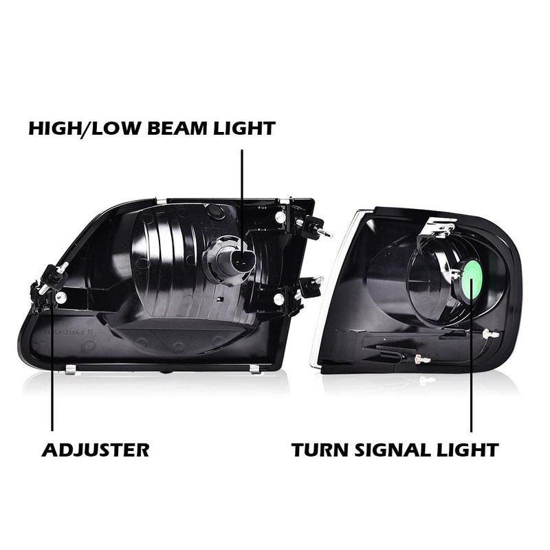 G-PLUS Headlights Assembly Fit For Ford F150 1997-2004/Ford F250 1997-1999/Ford