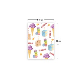 Le Jardin du Lin Printed Cotton Bags with Drawstring, Shopping Bag, Fabric Bag, Fabric Bag, Vegetable Bag, Reusable, Environmentally Friendly, Multipurpose, Foldable, Size: 40 x 50 cm