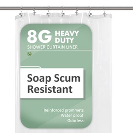 Barossa Design Small Shower Curtain for Shower Stall Size 36 x 72 inches,PEVA - Waterproof, Eco-Friendly, Non-Toxic, Odorless, PVC Free, Metal Grommets (Clear)