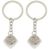 Moydolo Dice Keychain Keyring Mini Metal 3D Dice Model Car