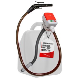 TERA PUMP 5th Gen. Overflow Protection Fuel Transfer Pump, Gas Fueling Made Easy, 3.25-ft Long Hose, Liquid Transfer Pump fits most Gas Cans at 2.7 GPM (Gas Diesel E15 to E85), Updated Oct 2024