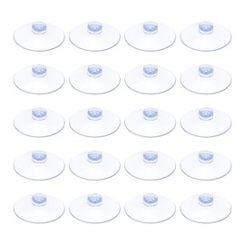 PATIKIL 20PCS 55mm/2.2" Suction Cup No Hook PVC Soccer Pad for Home Kitchen Bathroom Storage Decoration Hanging Items Transparent