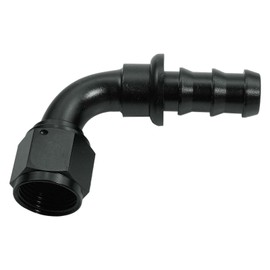 6AN 90 Degree Push-lock Swivel Hose End Fittings for Rubber Fuel Line Oil Fuel Cooler Kit Reusable Hose Adapter Anodized Aluminum 1-Pack