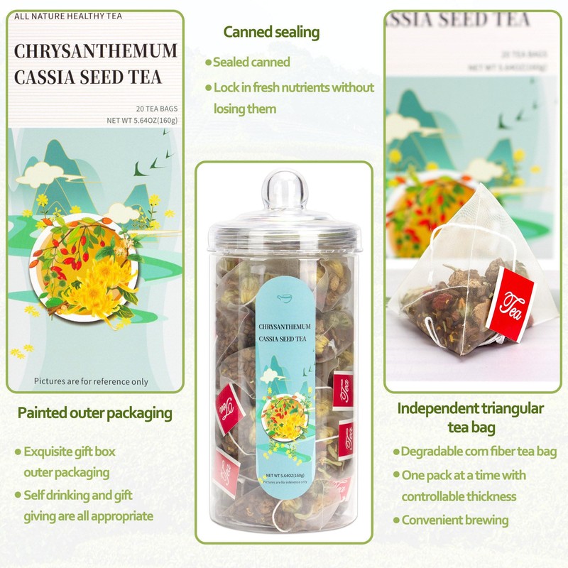 Chrysanthemum Cassia Seed Tea Bags, Chinese Eye Liver Tea, Burdock