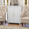 TaoHFE White Bathroom Storage Cabinet,Bathroom Cabinets Freestanding with 2 Doors,Towel