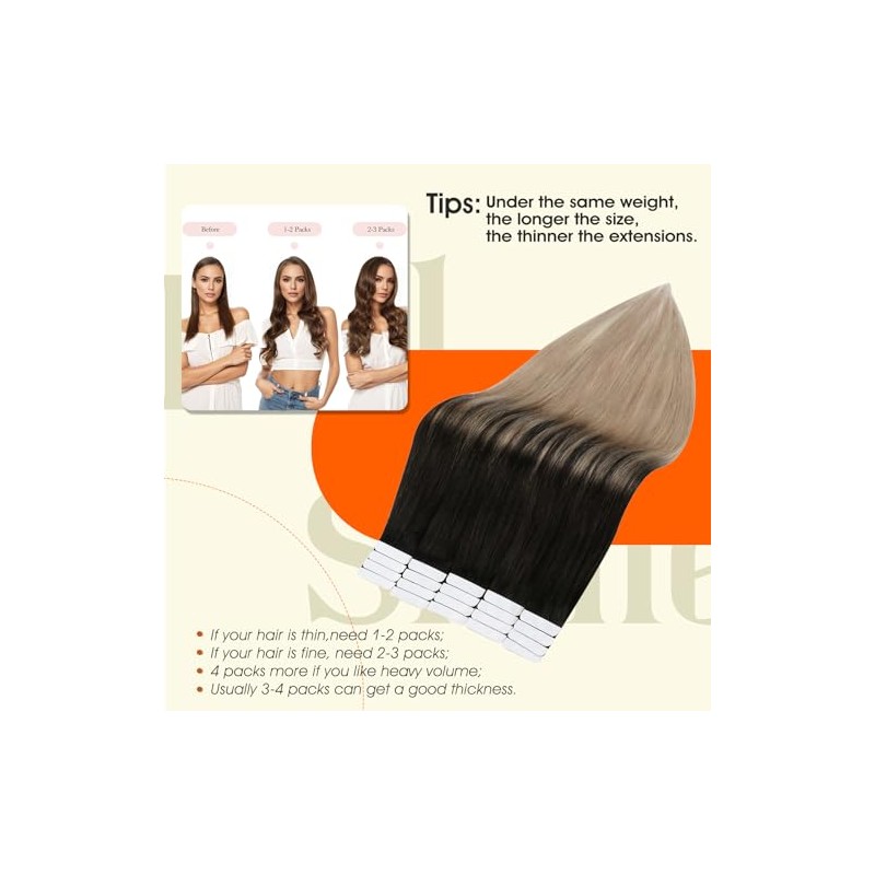 Shine Extensiones de Cabello Remy Cinta de Cabello Humano Real