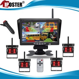 iPoster 7" Wireless Backup Rear View Camera Night Vision System Monitor For RV Truck Bus