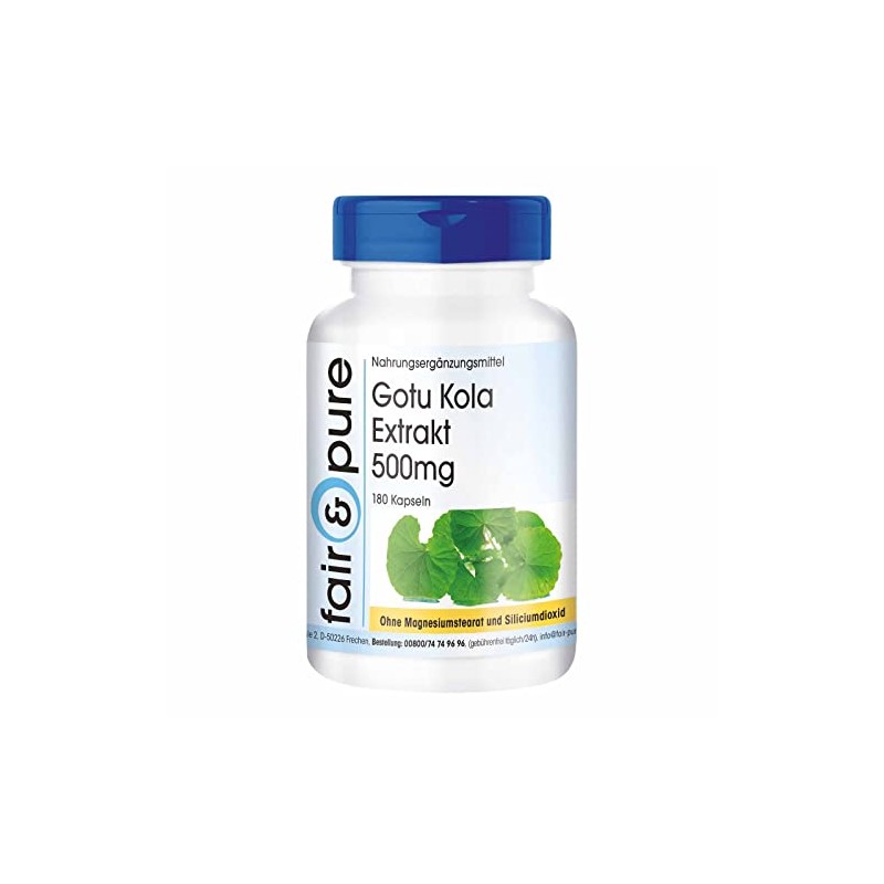 Gotu Kola Extract 500 mg - Vegan - 180 Capsules