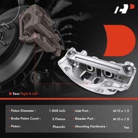 A-Premium Rear Disc Brake Caliper Assembly with Bracket Compatible with Select Chevy and GMC Models - Silverado 2500 HD/3500 HD 2011-2019, Sierra 2500 HD/3500 HD 2011-2019, Suburban (3500 HD) 16-19