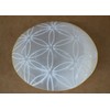 Amazing Gemstone Selenite Palm Stone - Flower of Life Engraved