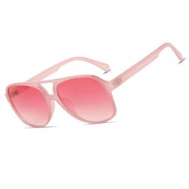 Xpectrum Big 70s Retro Clear Yellow Sunglasses for Men Women Vintage Trendy Sun Glasses (Pink)