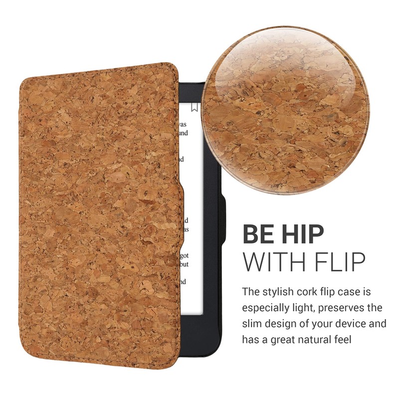 kwmobile Cork Case Compatible with Kobo Clara 2E / Tolino