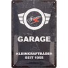 Metal embossed sign "SIMSON-Garage" 20x30 cm, gray/white