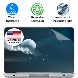 Meffort Inc 17 17.3 Inch Laptop Skin Sticker Cover Art Decal Decorative Stickers (Included 2 Wrist Pads) - Full Moon Night Sky