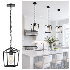 Phaosio Black Pendant Lights Kitchen Island, Modern Farmhouse Light Fixture