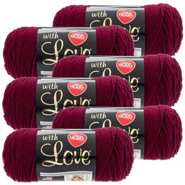 Red Heart Love Yarn-6/Pk-Merlot, 6/Pk, Merlot 6 Pack