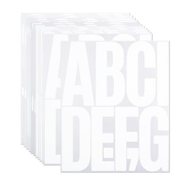 5 Inch Letter Stickers, 122 Pieces Self Adhesive Alphabet Number Sticker for Mailbox, Door, Truck and Outdoor, Waterproof Sticky Vinyl Symbol Stickers for DIY(12 Sheet White)