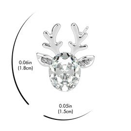 Gelvtic Silver Reindeer Crystal Christmas Stud Earrings for Women Girl, Gift for Christmas Birthday Valentine's Day with Jewellery Box (Clear Crystal)