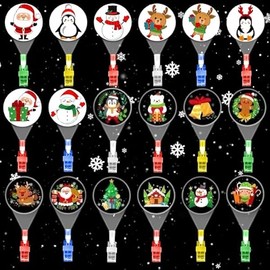 Christmas Party Favors 36pcs Finger Lights Christmas Gift for Kids Christmas Stocking Stuffers Goodie Bag Stuffers Led Flashing Finger Lights Bulk Party Supplies for Child Adults No Candy Gift (36pcs)
