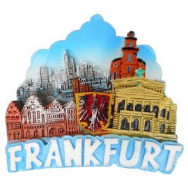 GCG 1380 Magnet Souvenir Frankfurt Fridge Magnet City Figure Decoration 7 x 7 x 2 cm