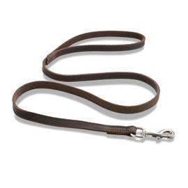 Jack & Russell Premium Leather Dog Lead Shorty 1.2 m - Full Leather Dog Lead - Lead with Bolt Carabiner - Shorty (Dark Brown)