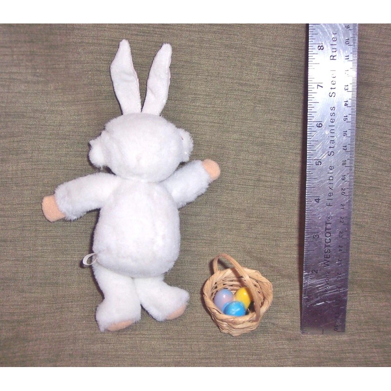 Dan Dee TEDDY BEAR CLIP-ON WHITE BUNNY EARS EASTER EGG