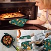 FREEBLOSS 2Pcs Fox Pattern Pot Holders for Kitchen Cotton Potholder