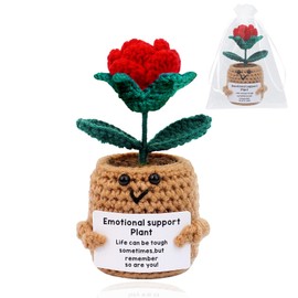 YUXIYAN Positive Roses Crochet Flowers Gifts,Emotional Support Crochet Gifts for Women Her Mom Friends Coworkers Teacher Birthday,Wedding,Thank You,Encouragement,for Office Desktop Home Car Decor
