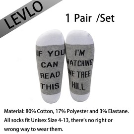 LEVLO Basketball TV Fans Inspired Gift If You Can Read This Cotton Socks Mother's Day Graduation Teacher Christmas Gifts (MID CALF - GREY)