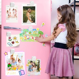 Junarter 8 Pack Magnetic Clips Heavy Duty, Colorful Magnet Clips for Fridge, Refrigerator Magnets, Strong Magnetic Clip, Scratch Free Magnets with Clip for Whiteboard, Refrigerator, Cruise, Locker