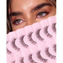 Onlyall Clear Band Lashes Natural False Eyelashes C Curl Lashes Fake Eyelashes Natural Lashes H18