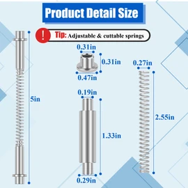 4 Pack K 5131 Storm Door Hinge Pin Kit Fits for Screen Door Hinges Pins Repair & Replacement, Larbeti Aluminum Gate Hinge Pin with 8P Pivot Rod, 8P Bushing, 4P Stainless Steel Spring