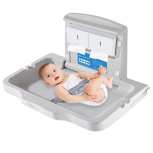 Baby Changing Station Wall Mounted, Fold Down Baby Changing Table,