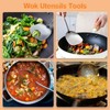 FJNATINH 6-Pieces 304 Stainless Steel Wok Spatula Set,Cooking Utensil Set,Soup