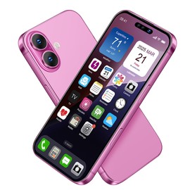 Dummy Fake Phone Model, Looks Like The Real Phone Compatible with Phone 16, for Cell Phone Store Display or Send a Toy Phone 16 for Kids (Pink Rainbow)