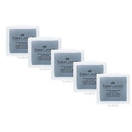 Art Eraser Faber Castell Pack of 5 Kneading Rubber Erasers for Artists, Grey