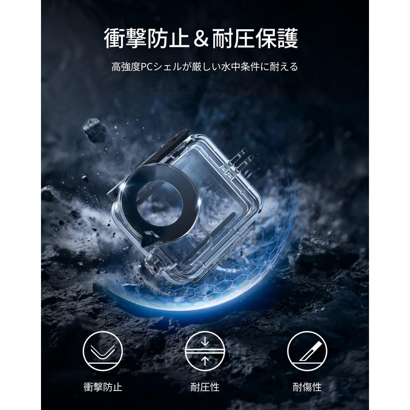 TELESIN Waterproof Case for DJI Osmo Nano 60M/196FT Waterproof Housing