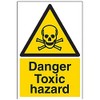 V Safety 6A013AU-R Danger Toxic Hazard Warning Sign - Portrait