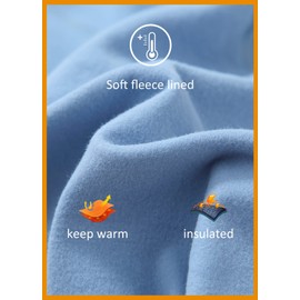 baleaf Girls' Fleece Lined Leggings Youth Compression Pants Kids Athletic Yoga School Warm Tights with Pockets Light Blue S