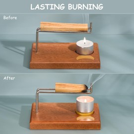 ZenBless Palo Santo and Sage Holder, Natural Wood Incense Burner Holder for Palo Santo & Sage Smudge Sticks, Lasting Burning Sage Holder for Burning Bowl, Ideal for Spiritual Meditation Gift