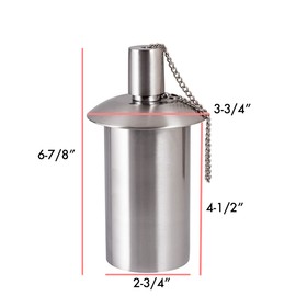 Firefly Fuel Polished Stainless Steel Table-Top Tiki Torch Canister - Durable Design with Refillable Fuel Reservoir - Compact, Rust-Resistant for Outdoor Use - Made in USA - 6-7/8 Inches Tall