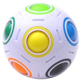 TANCH Magic Rainbow Ball Puzzle Cube Fidget Stress Relief Ball Brain Teasers Games Toys for Kids Adults (12 Holes)